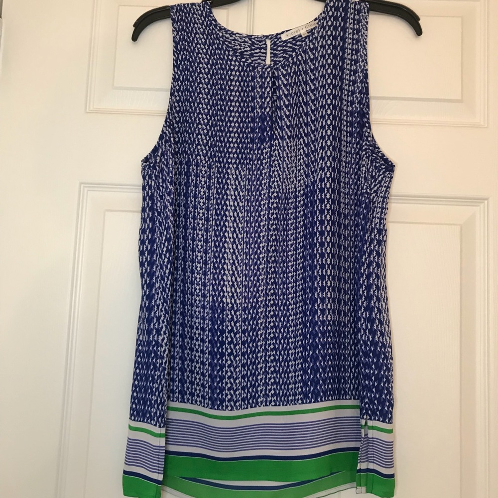 Tank top blouse with keyhole